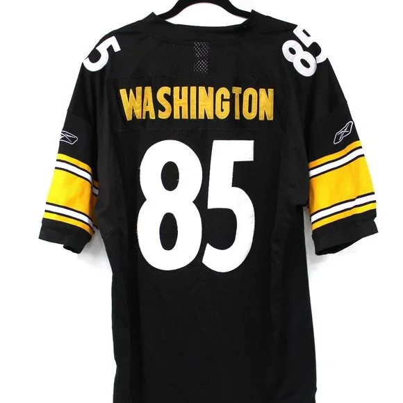 Reebok Pittsburgh Steelers Nate Washington Jersey Mens Sz 54 Black Mesh Football - Picture 4 of 6